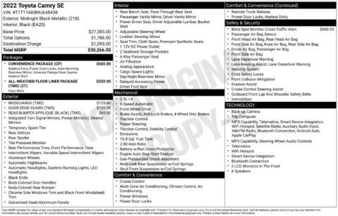 Photos of 2022 Toyota Camry SE for sale in Logan, OH at Don Wood Chevrolet