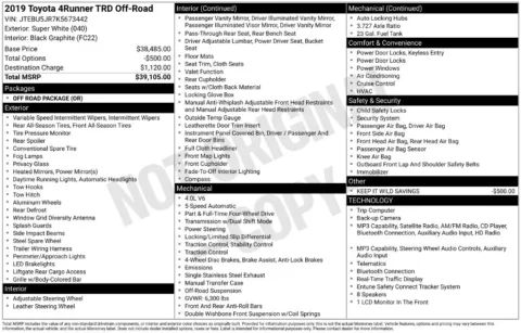 Photos of 2019 Toyota 4Runner TRD Off-Road for sale in Logan, OH at Don Wood Chevrolet