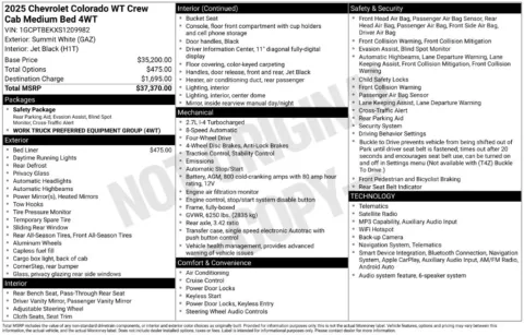 Photos of 2025 Chevrolet Colorado Work Truck for sale in Logan, OH at Don Wood Chevrolet