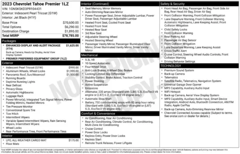 Photos of 2023 Chevrolet Tahoe Premier for sale in Logan, OH at Don Wood Chevrolet