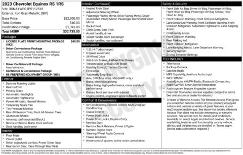 Photos of 2023 Chevrolet Equinox RS for sale in Logan, OH at Don Wood Chevrolet