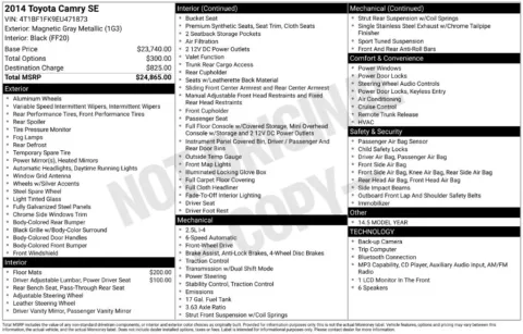 Photos of 2014 Toyota Camry SE for sale in Logan, OH at Don Wood Chevrolet