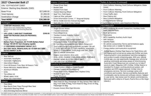 Photos of 2027 Chevrolet Bolt EV LT for sale in Logan, OH at Don Wood Chevrolet