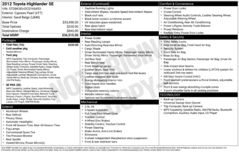 Photos of 2012 Toyota Highlander SE for sale in Logan, OH at Don Wood Chevrolet