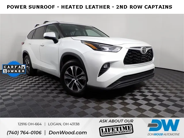 White 2022 Toyota Highlander XLE for sale in Logan, OH