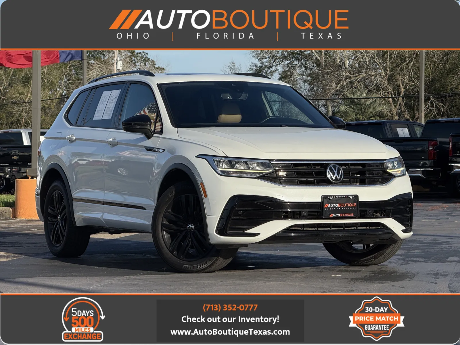White 2022 Volkswagen Tiguan SE R-Line Black for sale in Alvin, TX