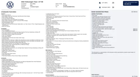 Photos of 2022 Volkswagen Taos SE for sale in Alvin, TX at Auto Boutique Texas