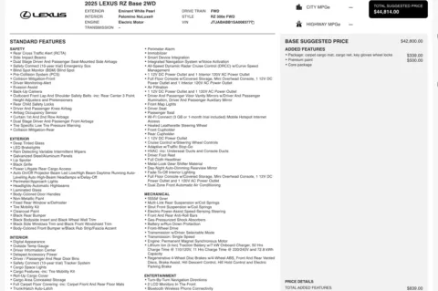 Photos of 2025 Lexus RZ 300e for sale in Alvin, TX at Auto Boutique Texas