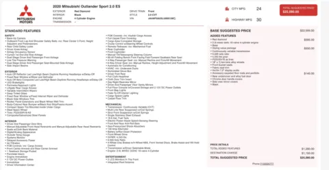 Photos of 2020 Mitsubishi Outlander Sport ES 2.0 for sale in Alvin, TX at Auto Boutique Texas