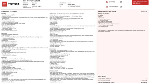 Photos of 2021 Toyota Corolla LE for sale in Alvin, TX at Auto Boutique Texas