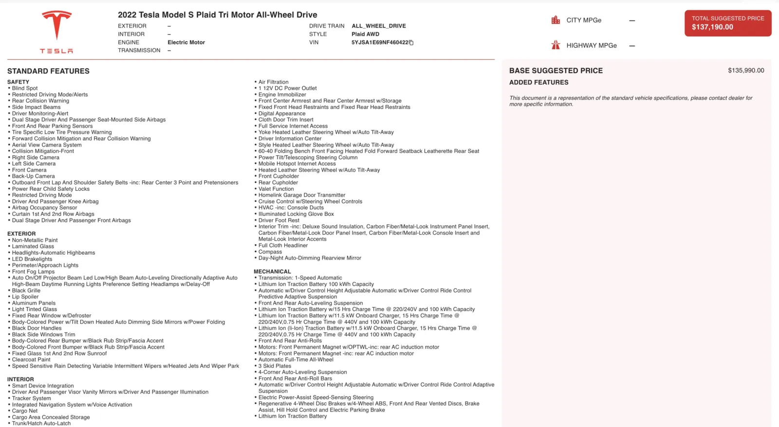 2022 Tesla Model S Plaid for sale in Alvin, TX