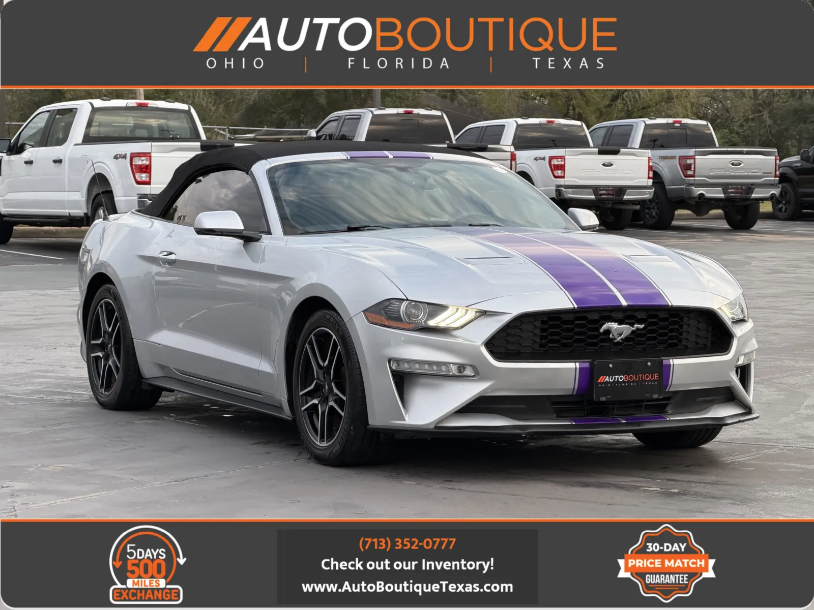 Silver 2018 Ford Mustang EcoBoost Premium for sale in Alvin, TX