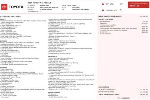 Photos of 2021 Toyota C-HR XLE for sale in Alvin, TX at Auto Boutique Texas