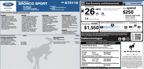 Photos of 2021 Ford Bronco Sport for sale in Alvin, TX at Auto Boutique Texas