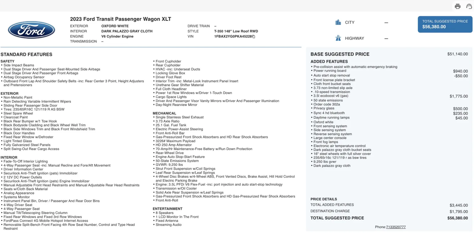 2023 Ford Transit Passenger Wagon XLT for sale in Alvin, TX