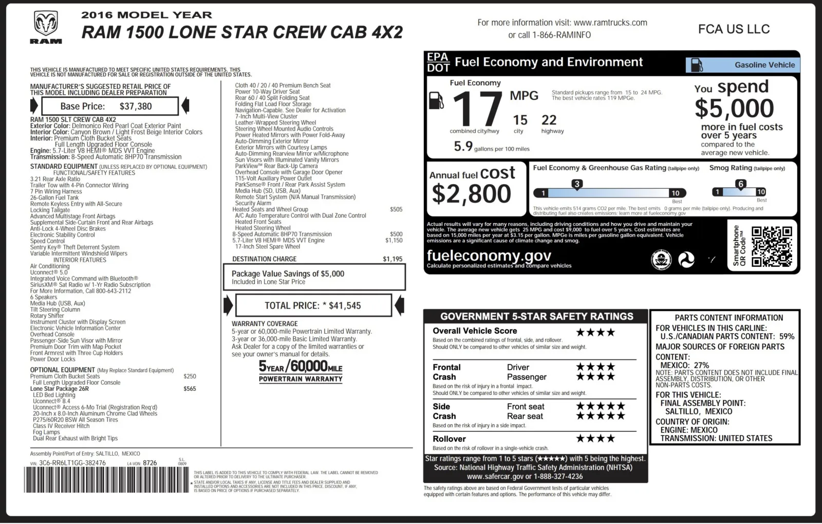 2016 RAM Ram 1500 Pickup Lone Star's photo