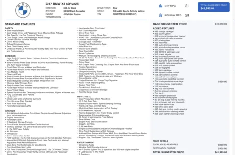 Photos of 2017 BMW X3 sDrive28i for sale in Alvin, TX at Auto Boutique Texas