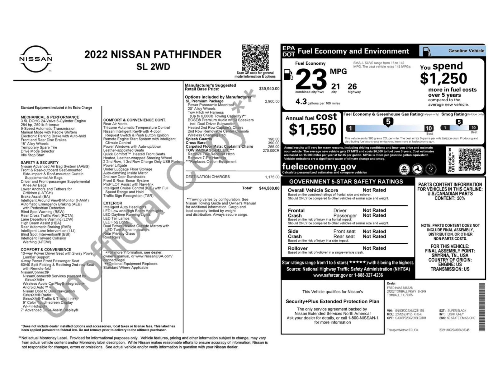 2022 Nissan Pathfinder SL for sale in Alvin, TX