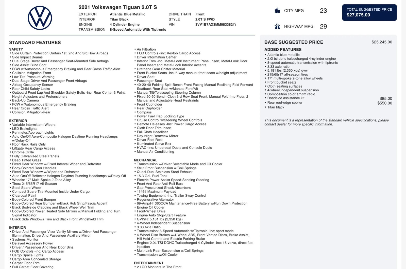 2021 Volkswagen Tiguan S for sale in Alvin, TX