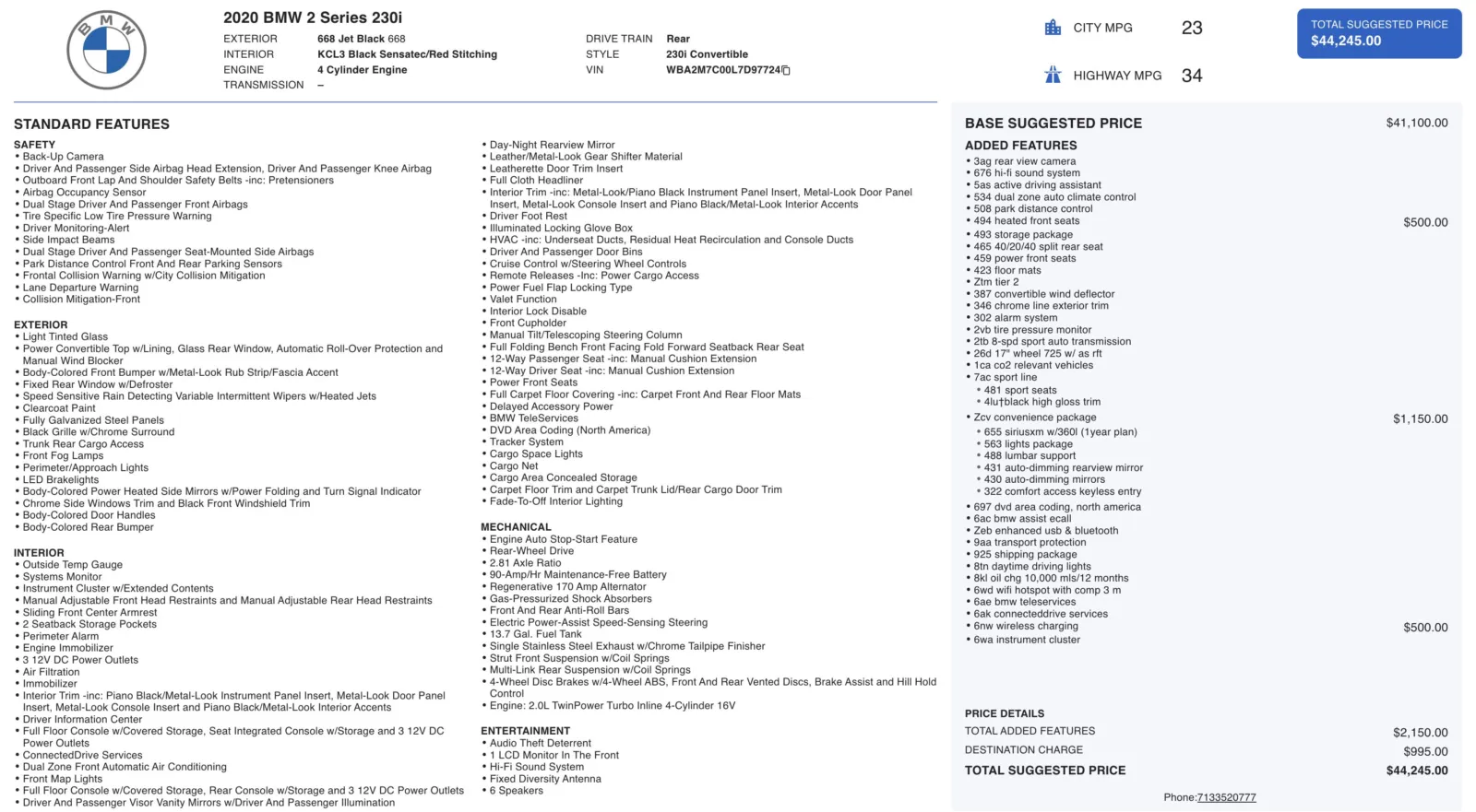 2020 BMW 2 Series 230i for sale in Alvin, TX