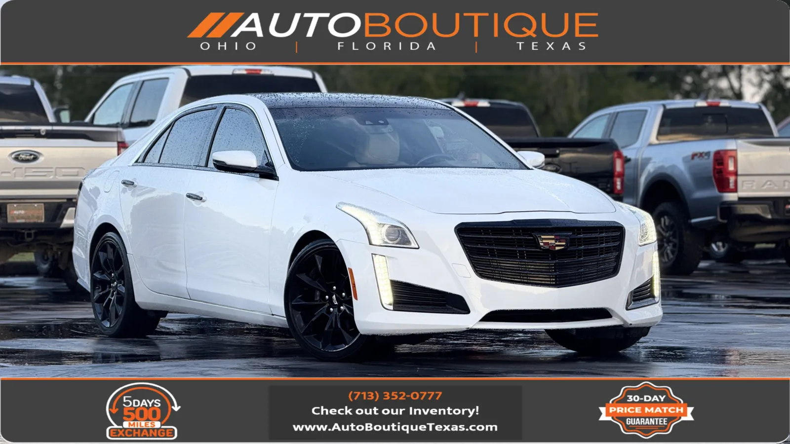 White 2018 CADILLAC CTS LUXURY Luxury RWD for sale in Alvin, TX