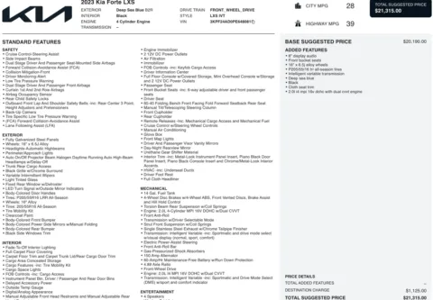 Photos of 2023 Kia Forte LXS for sale in Alvin, TX at Auto Boutique Texas