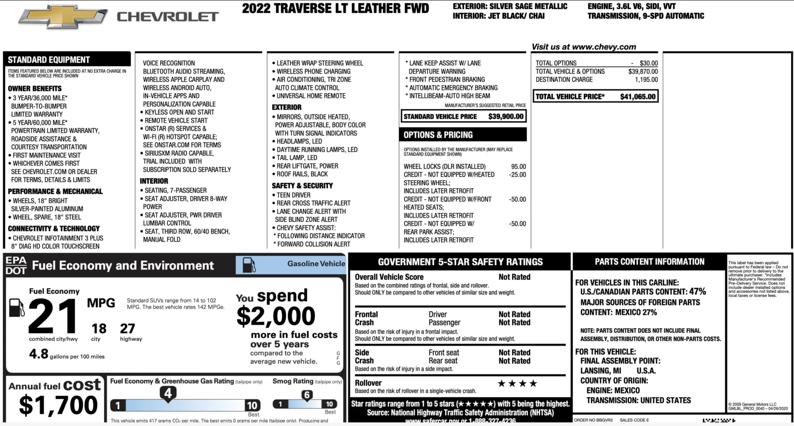 2022 Chevrolet Traverse LT Leather for sale in Alvin, TX