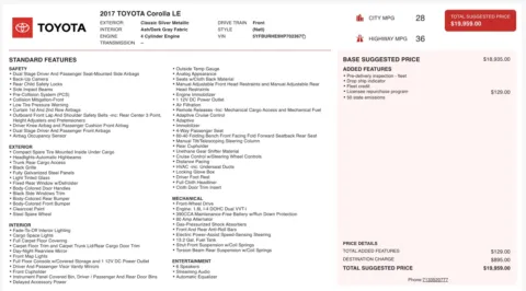 Photos of 2017 Toyota Corolla LE for sale in Alvin, TX at Auto Boutique Texas