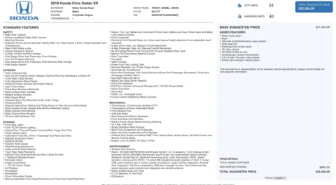 Photos of 2018 Honda Civic Sedan EX for sale in Alvin, TX at Auto Boutique Texas