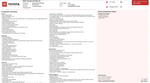 Photos of 2024 Toyota Corolla LE for sale in Alvin, TX at Auto Boutique Texas