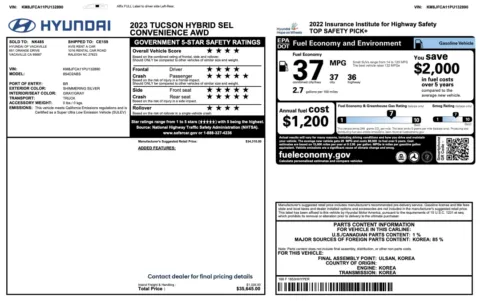 Photos of 2023 Hyundai Tucson Hybrid SEL Convenience for sale in Alvin, TX at Auto Boutique Texas