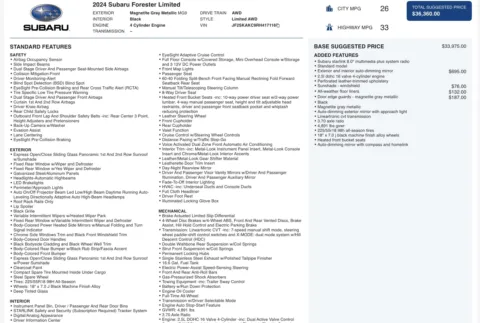 Photos of 2024 Subaru Forester Limited for sale in Alvin, TX at Auto Boutique Texas