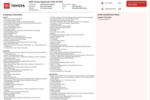 Photos of 2022 Toyota Highlander XSE for sale in Alvin, TX at Auto Boutique Texas