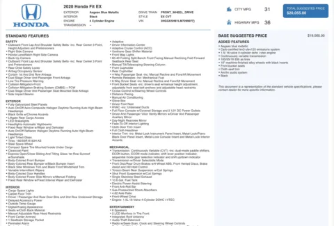 Photos of 2020 Honda Fit EX for sale in Alvin, TX at Auto Boutique Texas