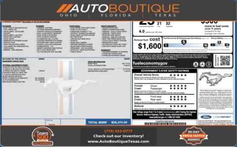 Red 2021 Ford Mustang EcoBoost Premium for sale in Alvin, TX