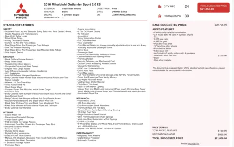 More photos of 2016 Mitsubishi Outlander Sport 2.0 ES at Auto Boutique Texas, TX