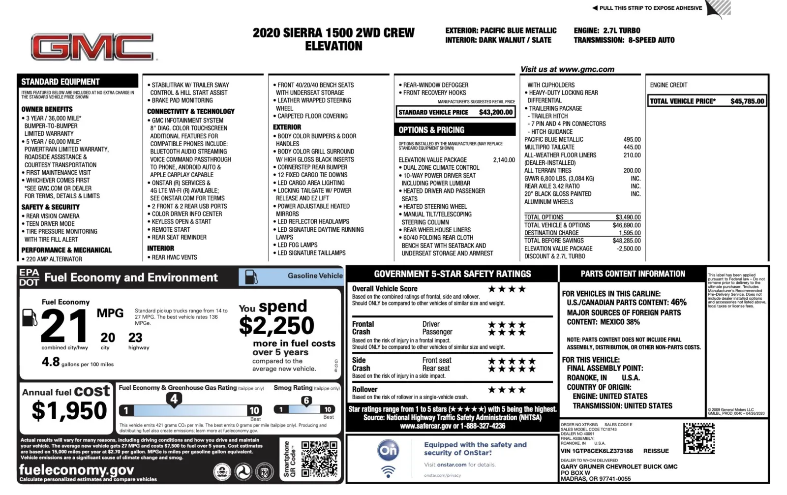 2020 GMC Sierra 1500 Elevation for sale in Alvin, TX