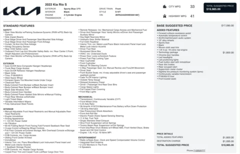 Photos of 2022 Kia Rio S for sale in Alvin, TX at Auto Boutique Texas