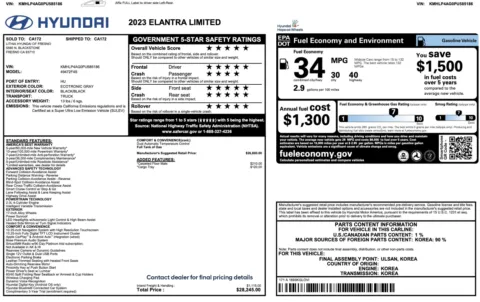 Photos of 2023 Hyundai Elantra Limited for sale in Alvin, TX at Auto Boutique Texas