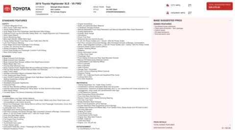 Photos of 2019 Toyota Highlander XLE for sale in Alvin, TX at Auto Boutique Texas