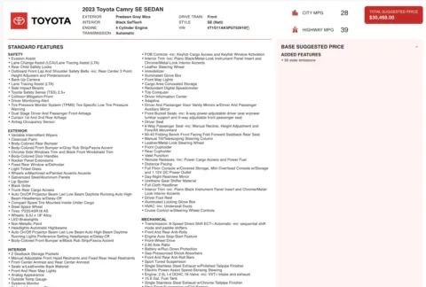 Photos of 2023 Toyota Camry SE for sale in Alvin, TX at Auto Boutique Texas