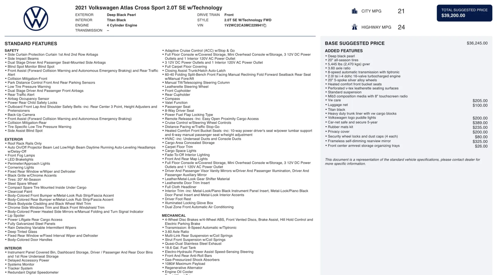 2021 Volkswagen Atlas Cross Sport 2.0T SE w Technology for sale in Alvin, TX