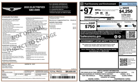 Photos of 2023 Genesis Electrified G80 for sale in Alvin, TX at Auto Boutique Texas