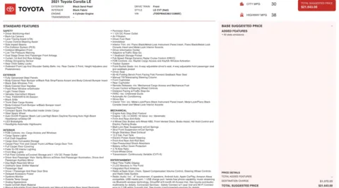 Photos of 2021 Toyota Corolla LE for sale in Alvin, TX at Auto Boutique Texas