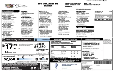 Photos of 2019 Cadillac Escalade ESV Platinum for sale in Alvin, TX at Auto Boutique Texas