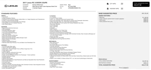 Photos of 2017 Lexus RC Turbo for sale in Alvin, TX at Auto Boutique Texas