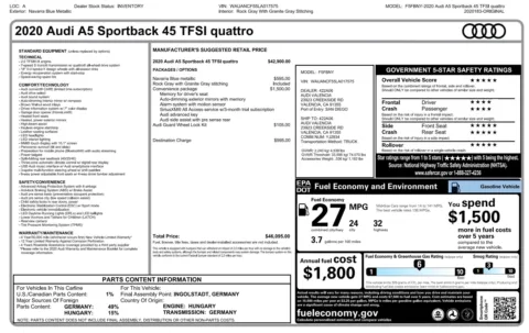 Photos of 2020 Audi A5 Sportback Premium for sale in Alvin, TX at Auto Boutique Texas