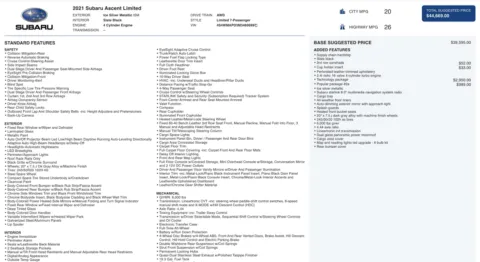 Photos of 2021 Subaru Ascent Limited for sale in Alvin, TX at Auto Boutique Texas