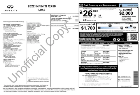 Photos of 2022 INFINITI QX50 LUXE for sale in Alvin, TX at Auto Boutique Texas