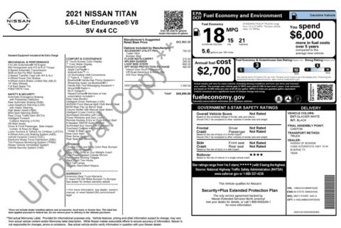 Photos of 2021 Nissan Titan SV for sale in Alvin, TX at Auto Boutique Texas